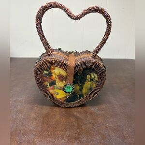 Mary Frances Beaded heart purse rare